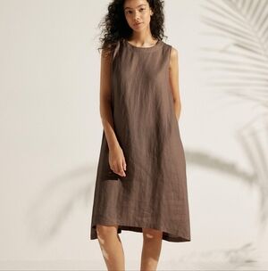 LINTICO 100% Linen Sleeveless Dress SIENNA